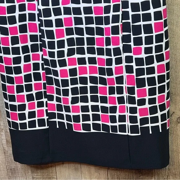 Voir Voir Size 10 Sleeveless Block Print Back Zippered Dress - Picture 5 of 11